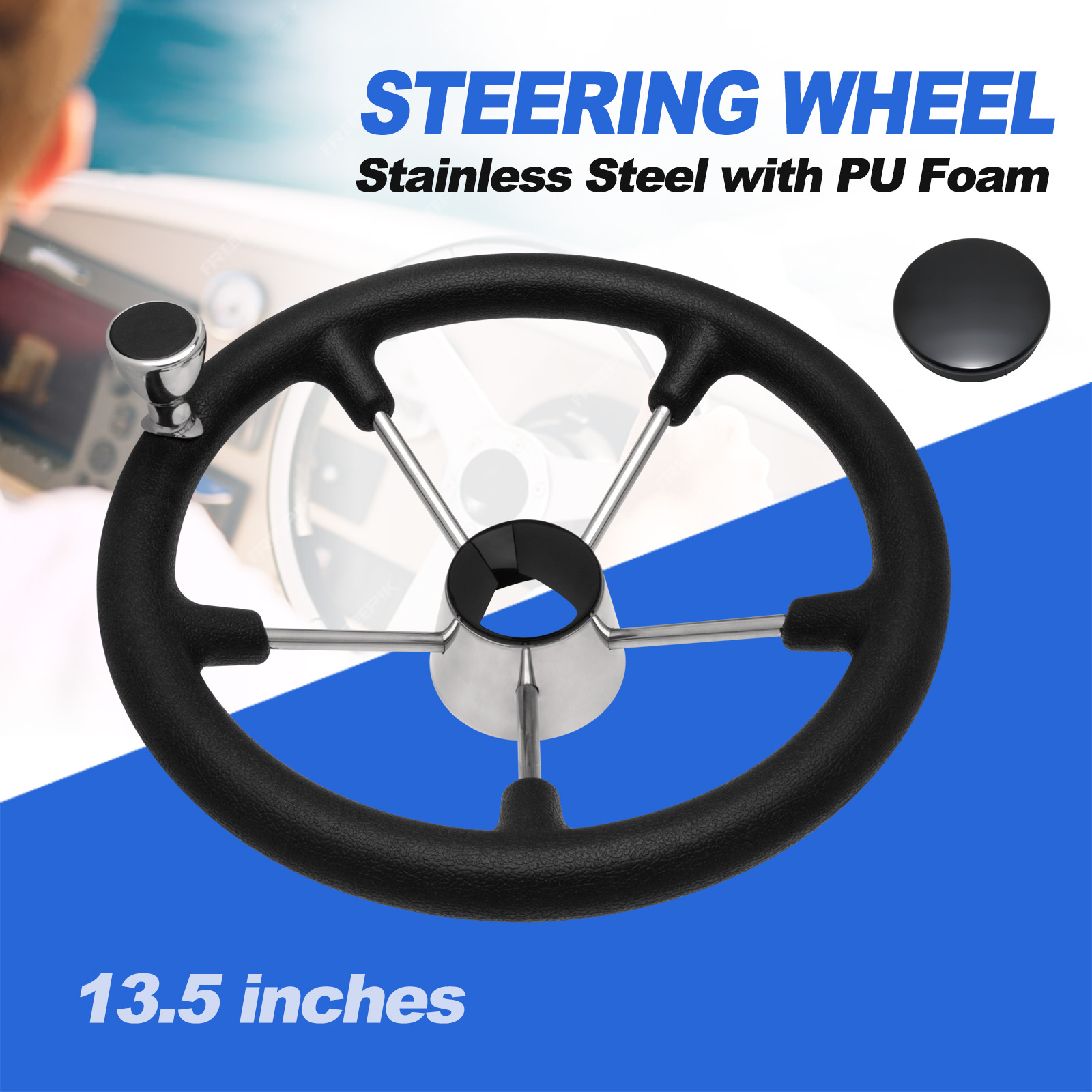 Fishing Boat Steering Wheel - Volante per barca in acciaio inossidabile