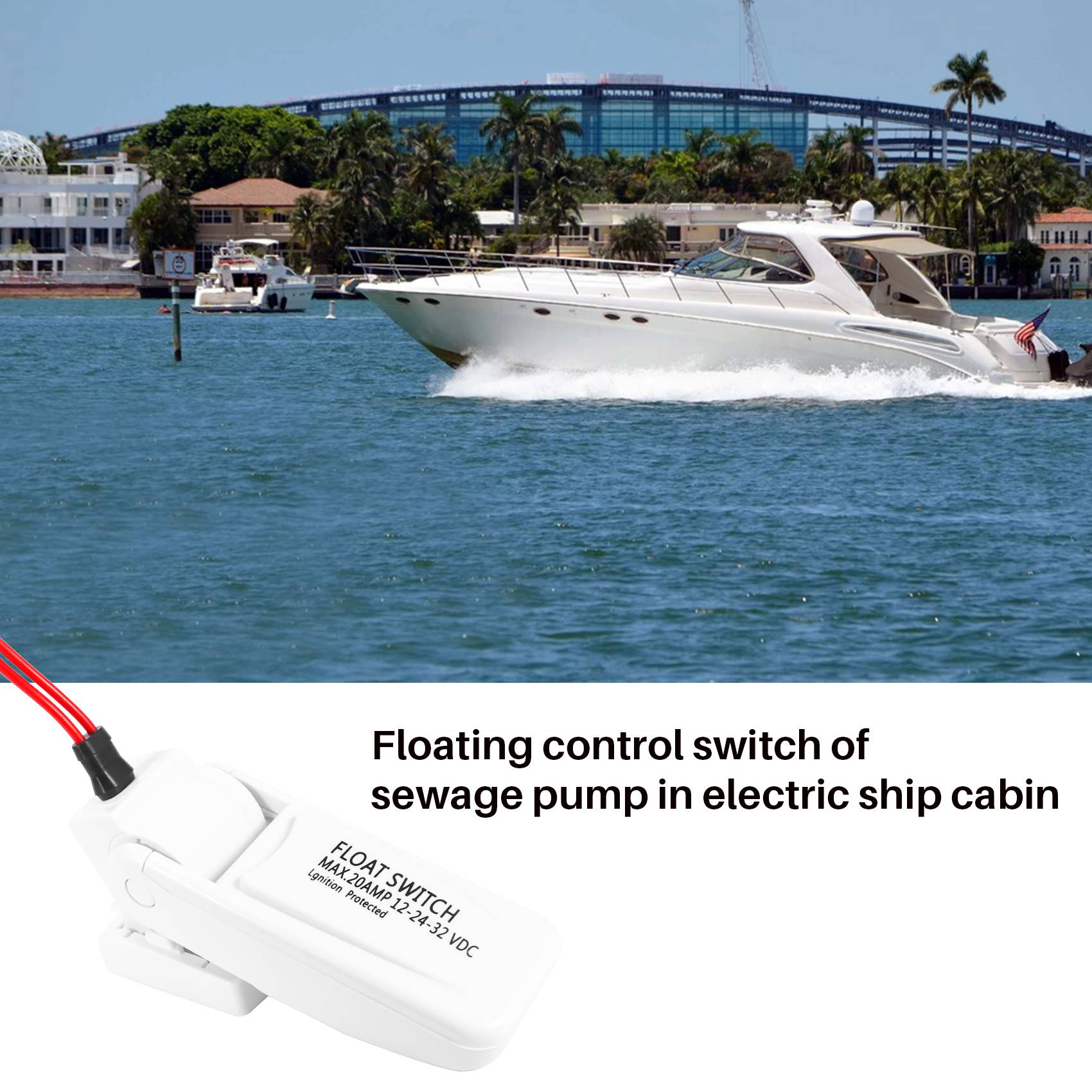 Fishing Boat Bilge Pump - AASS-Benzina Galleggiante Interruttore Automatico 12V 24V